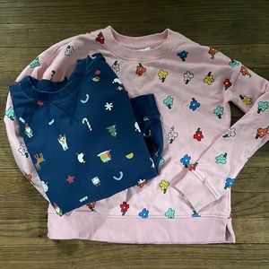Hanna Andersson holiday and floral sweatshirt bundle